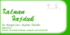kalman hajduk business card